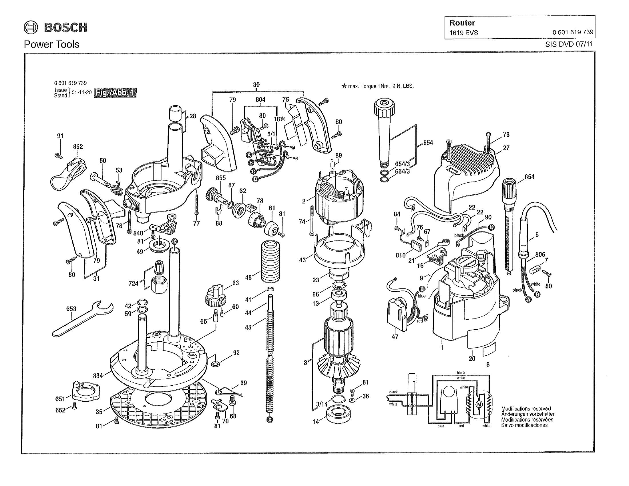 Bosch Colt router parts diagram labeled
